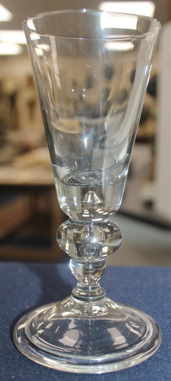 A Dutch or German glass goblet, 18th century, 16cm